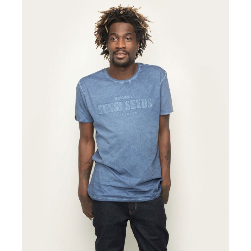 Sensi Seeds Oil Dyed Bold T-Shirt blau