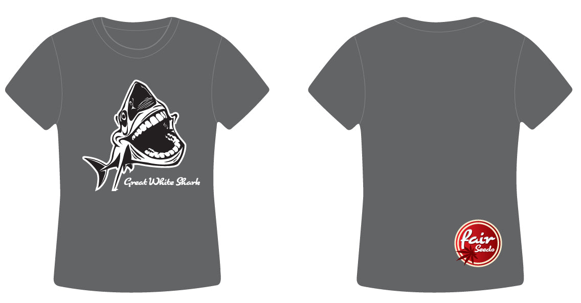 T-Shirt Fair Seeds Great White Shark, grau Herren, L