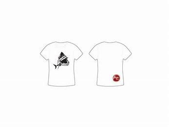 T-Shirt Fair Seeds Great White Shark, weiß Damen, L